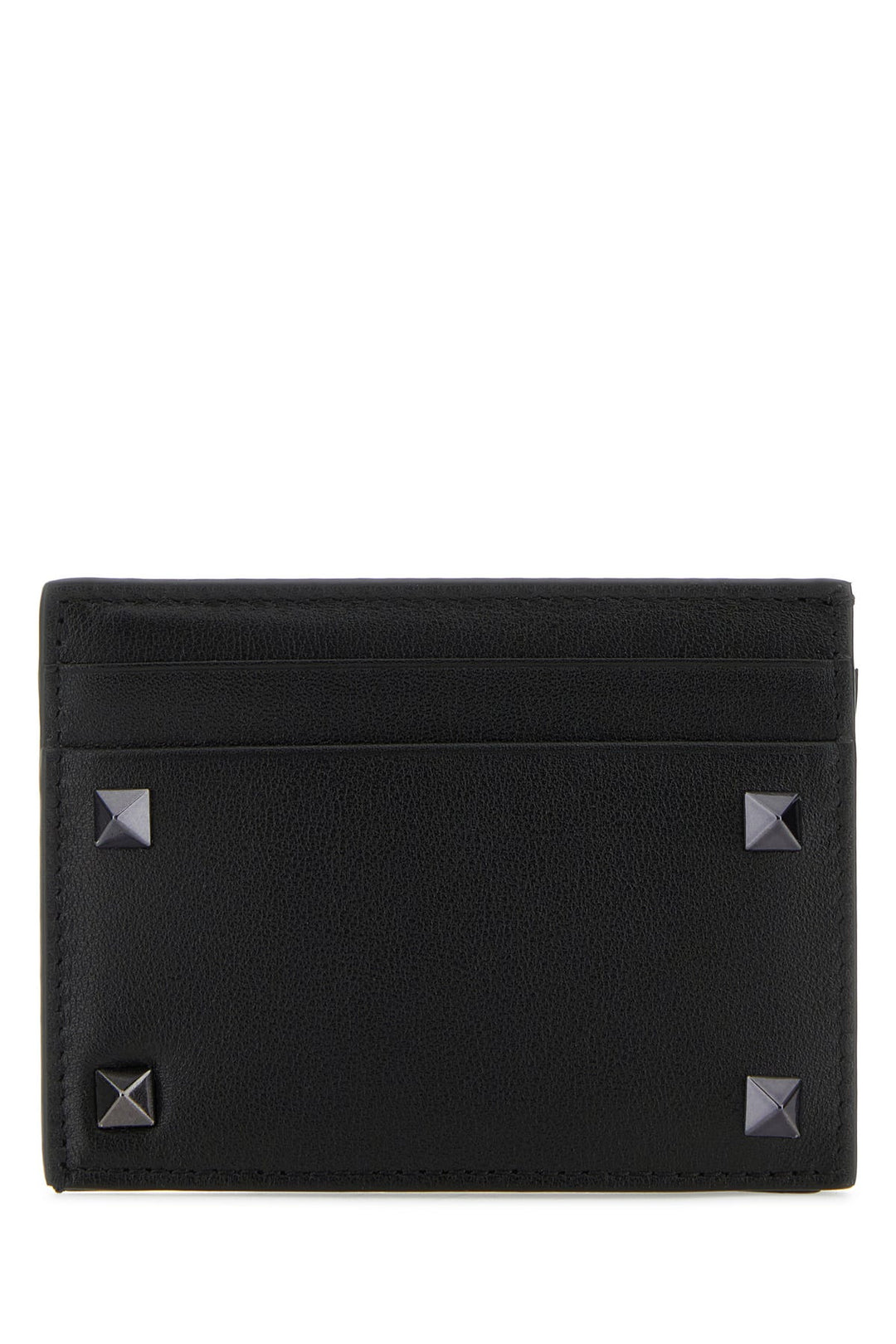 Black leather Rockstud card holder