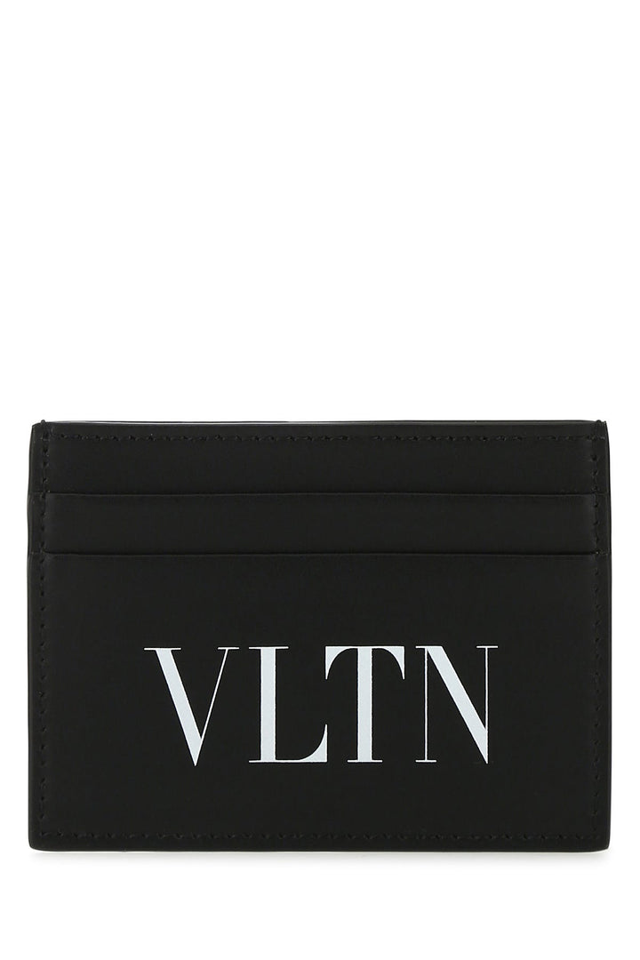 Black leather card holder