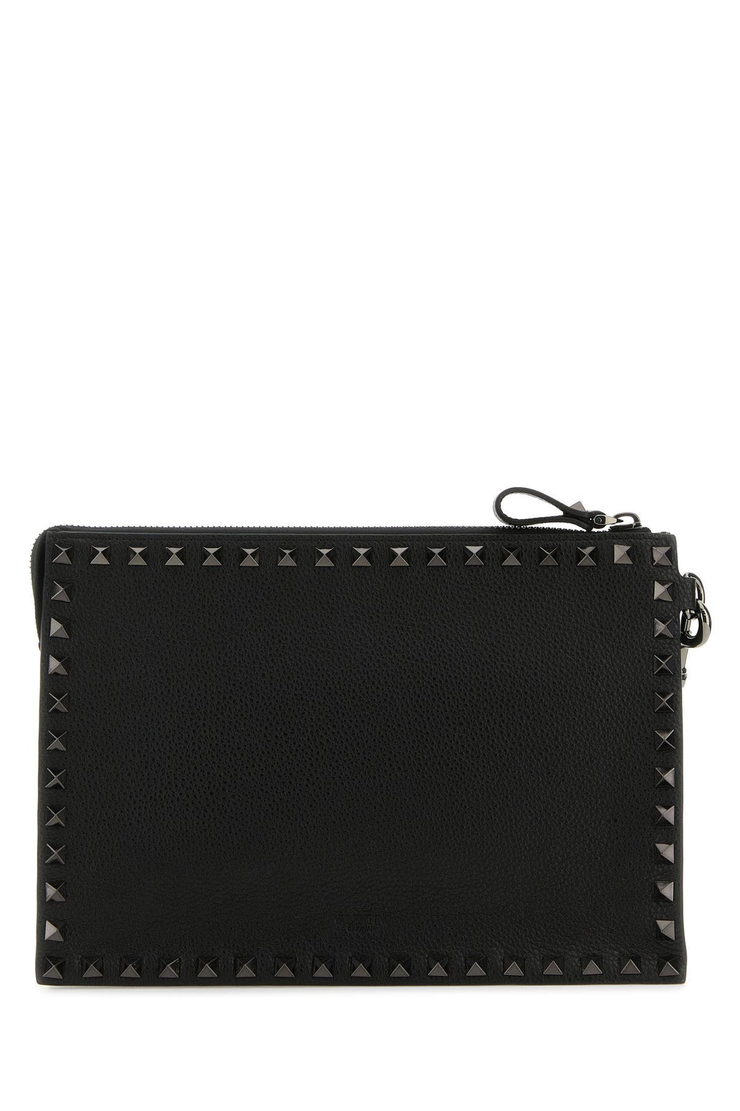 Black leather Rockstud clutch