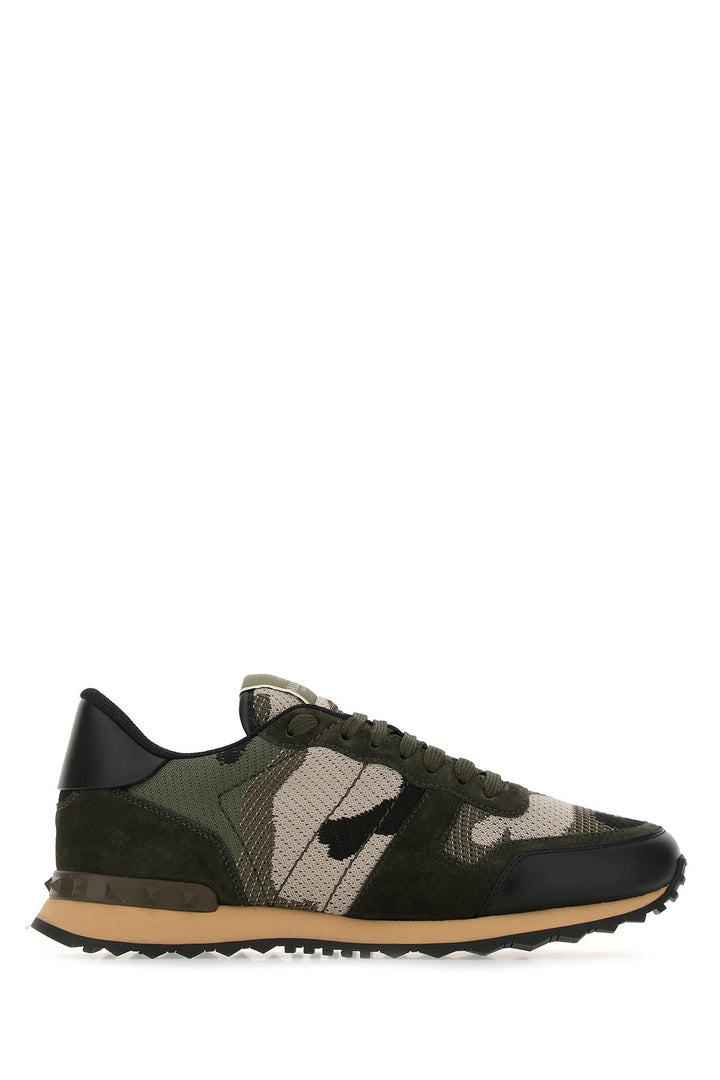 Multicolor fabric and leather Rockrunner Camouflage sneakers