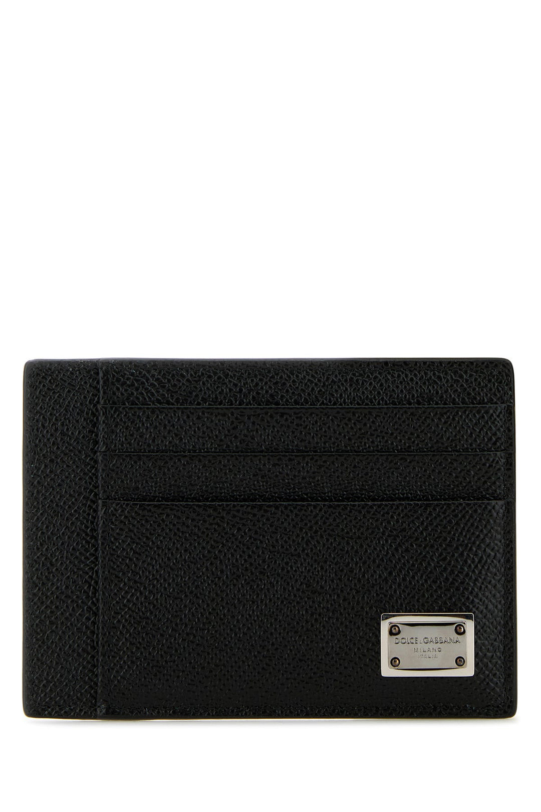 Black leather card holder