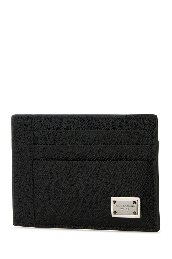 Black leather card holder