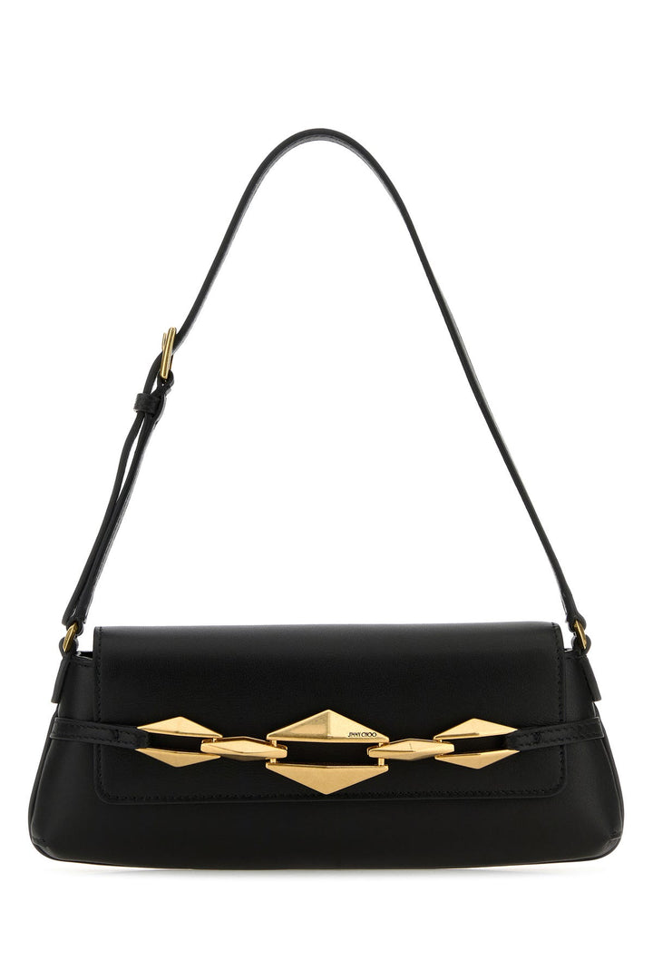 Black leather Diamond shoulder bag