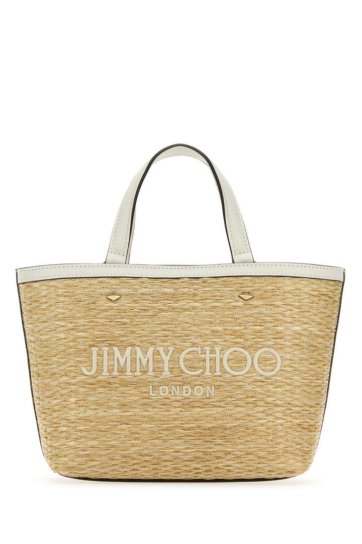 Beige raffia mini Marli handbag