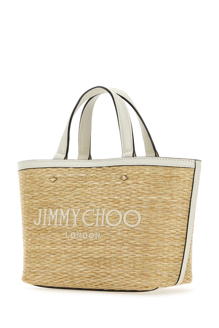 Beige raffia mini Marli handbag