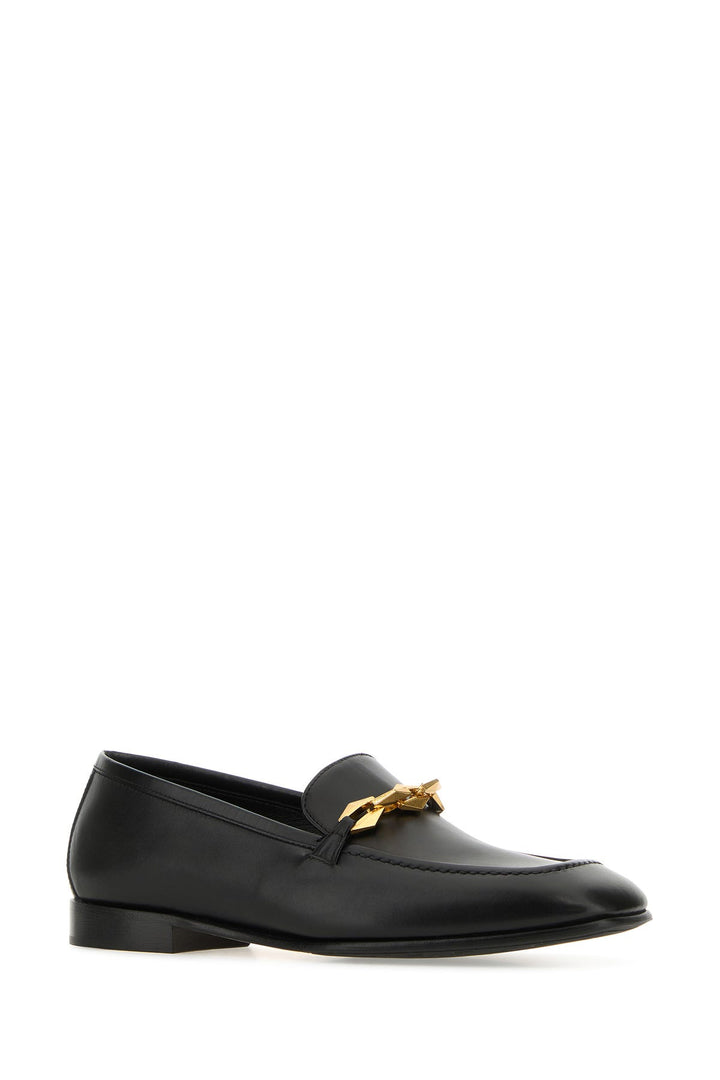 Black leather Tilda loafers