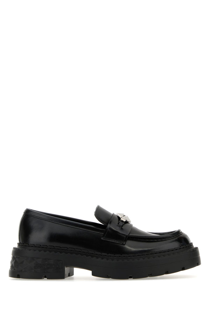 Black leather Marlow loafers