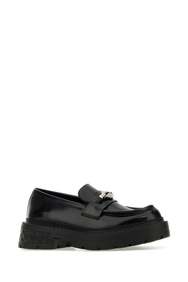 Black leather Marlow loafers