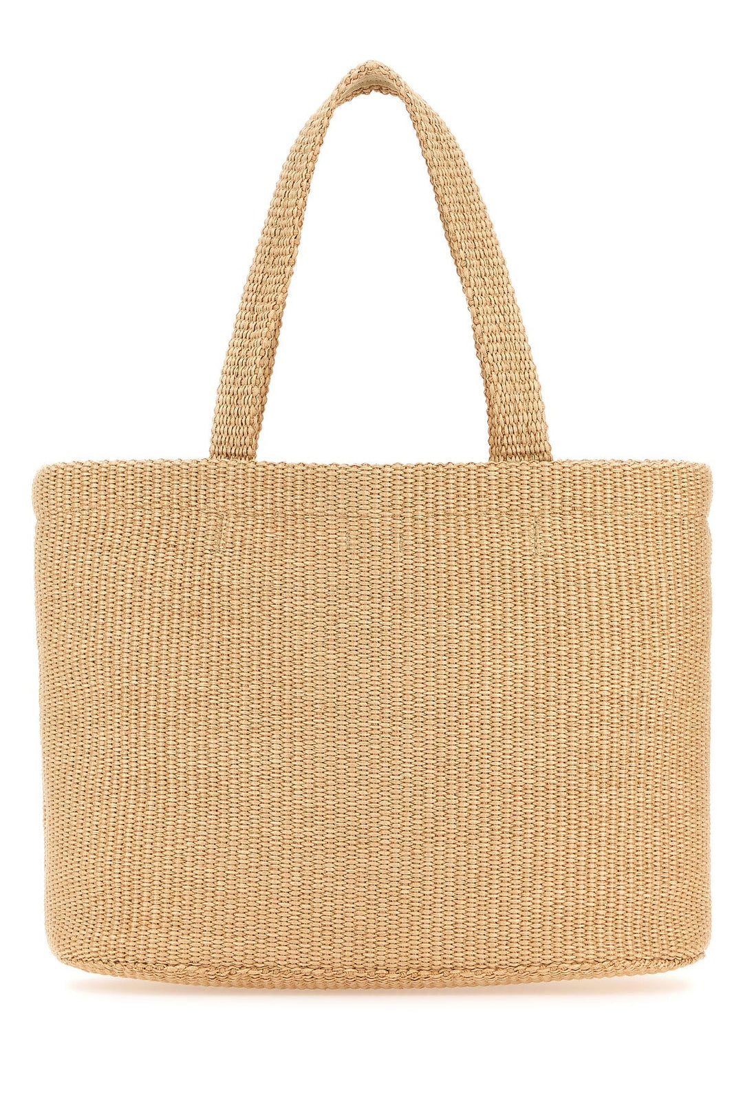 Beige raffia East-Wes sopping bag