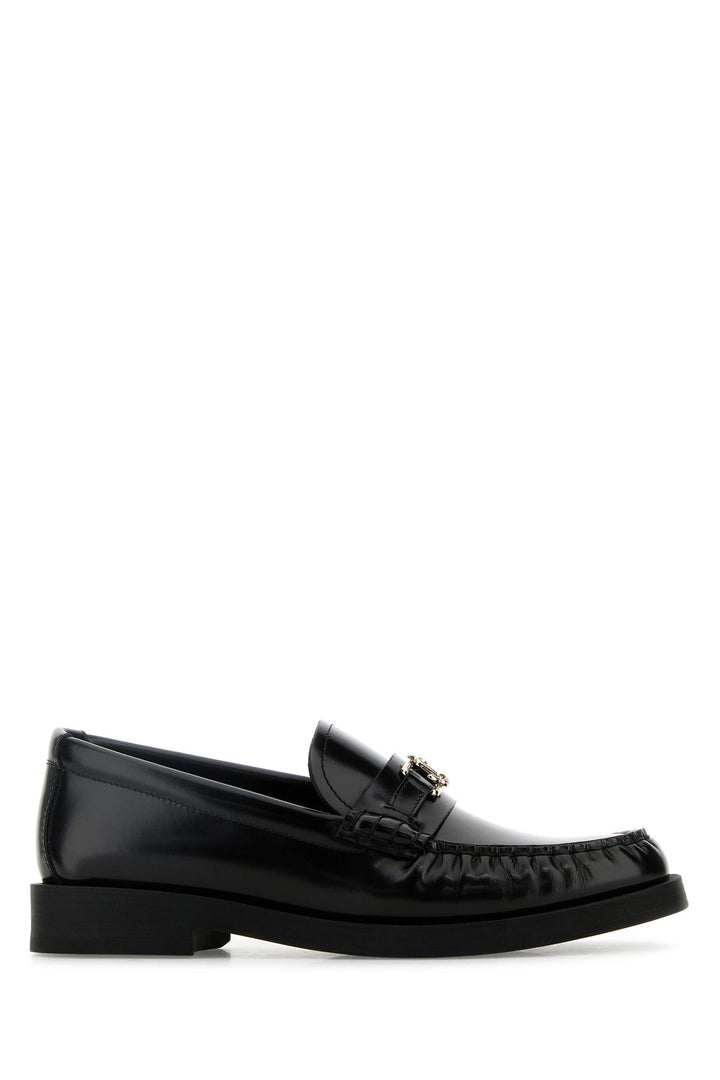 Black leather Addie loafers