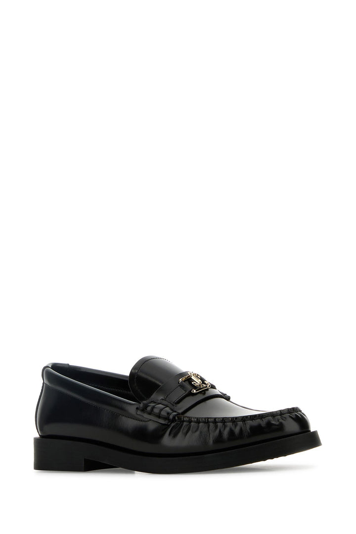 Black leather Addie loafers