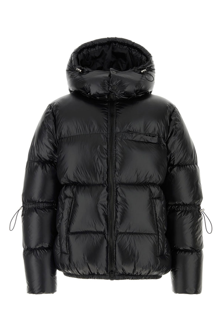 Black nylon down jacket