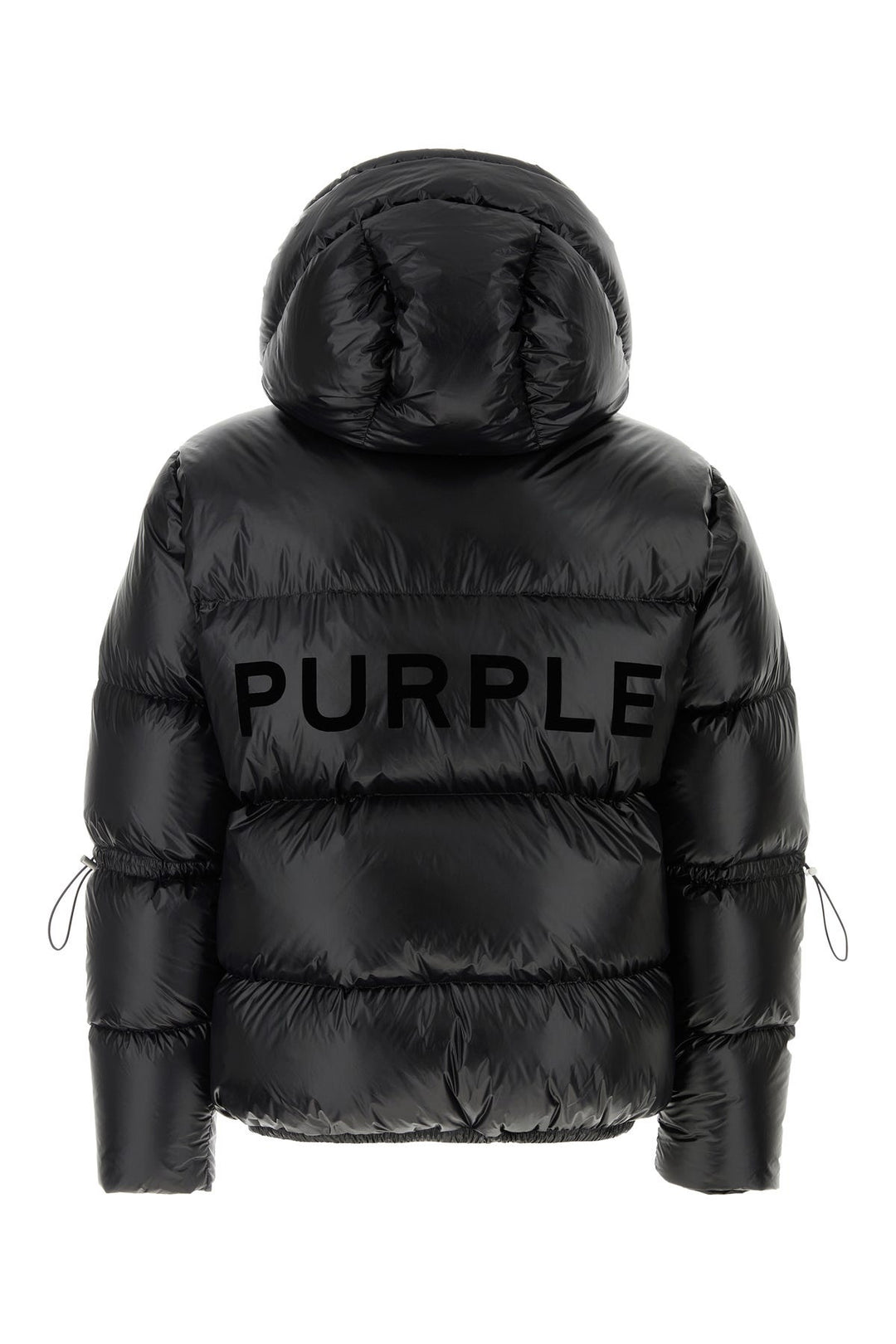 Black nylon down jacket