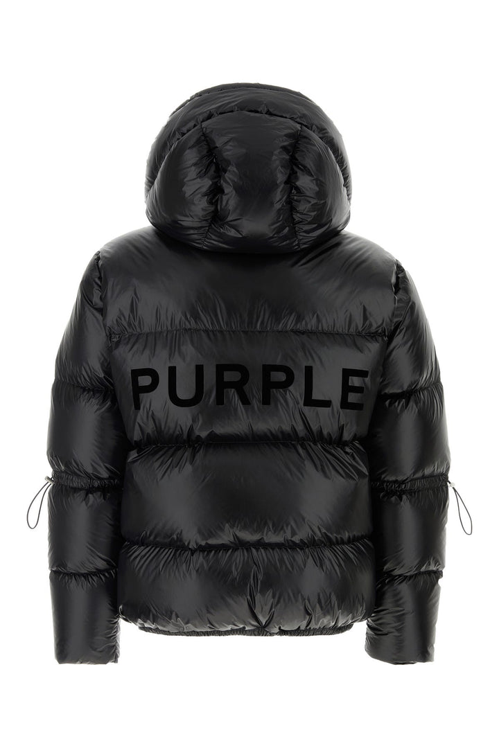 Black nylon down jacket