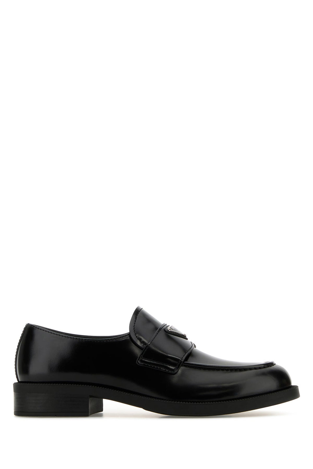 Black leather loafers