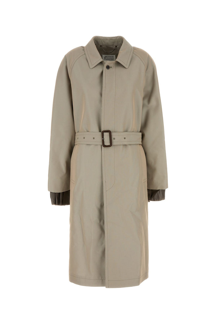 Charcoal cotton blend trench coat