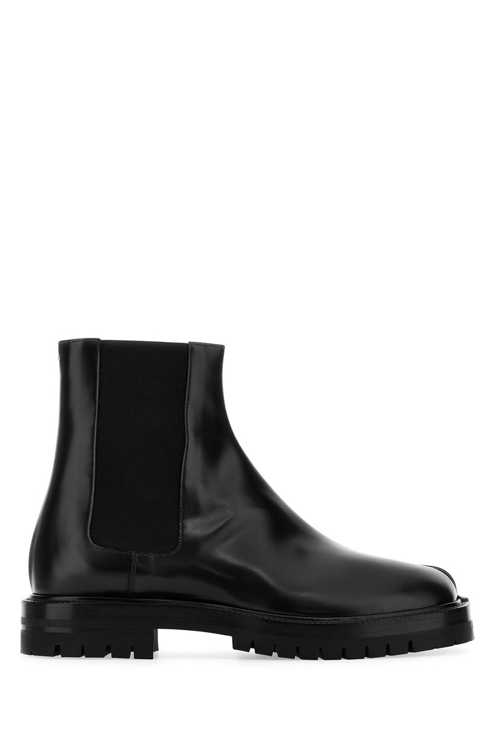 Black leather Tabi County Chelsea ankle boots