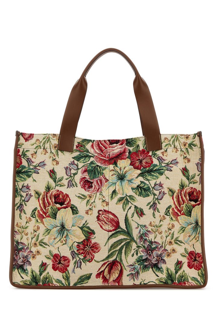 Embroidered canvas shopping bag