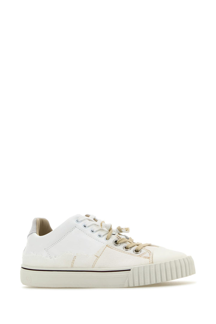 White leather and canvas New Evolution sneakers