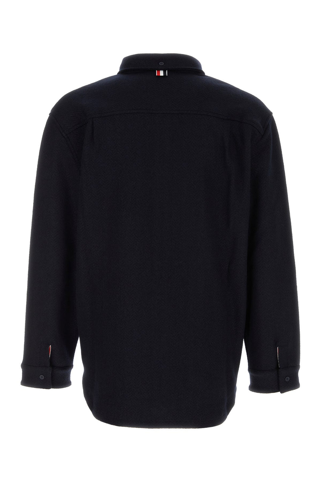 Midnight blue cotton blend oversize shirt