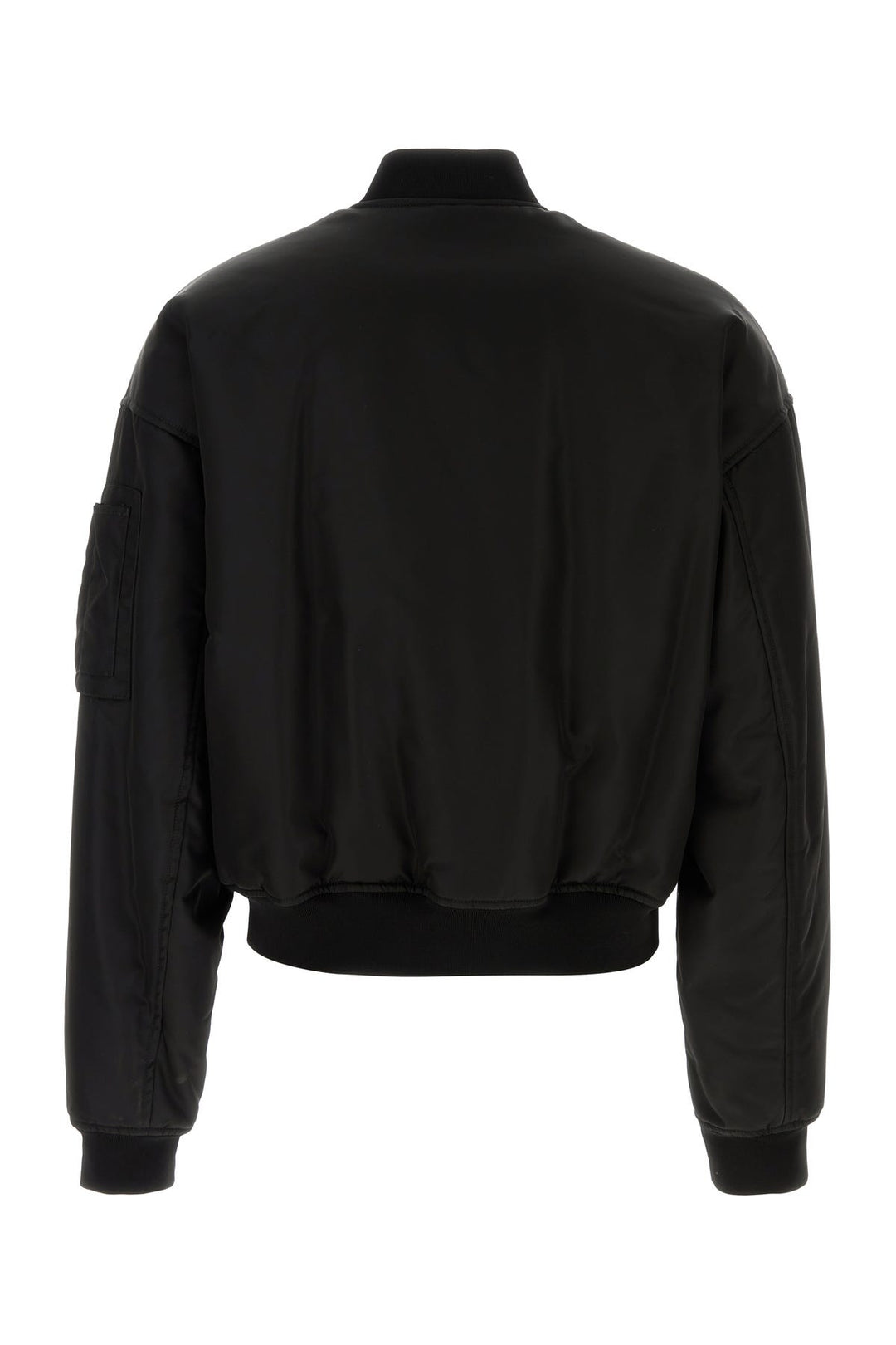 Black nylon 80 s bomber jacket