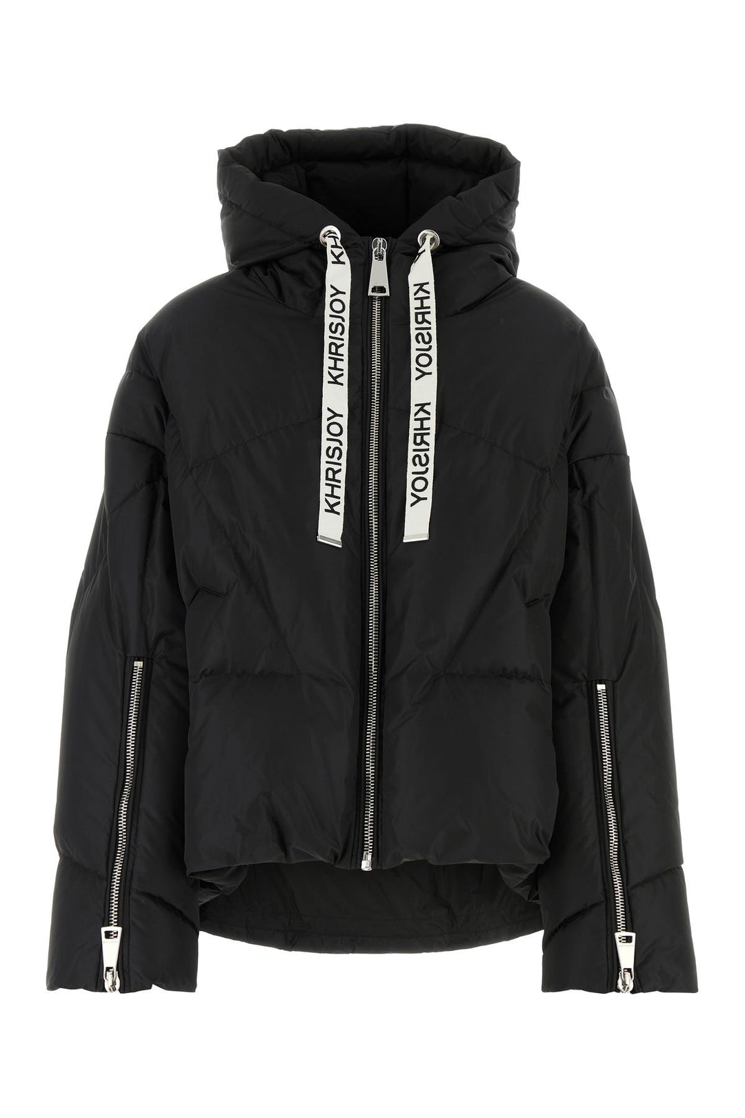 Black polyester down jacket