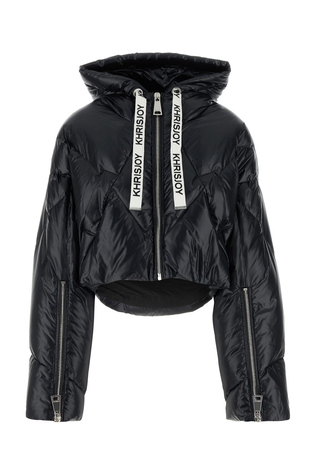 Black nylon down jacket