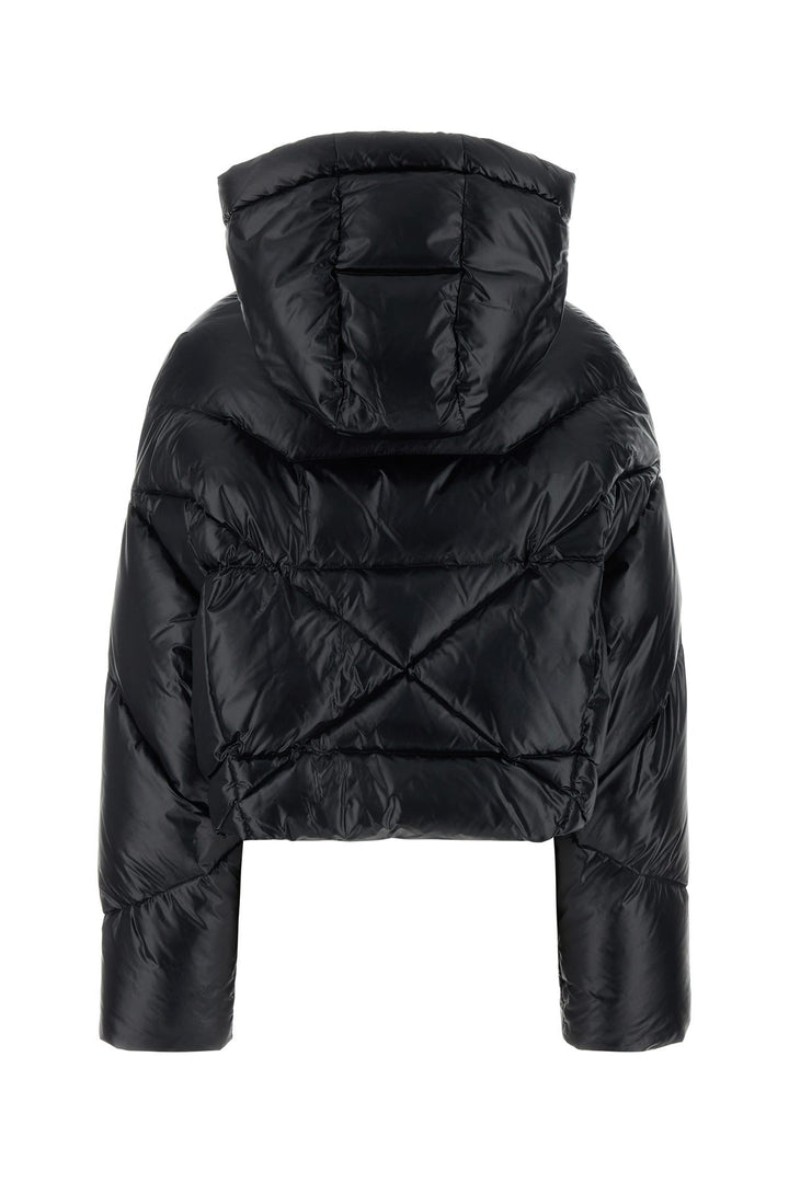 Black nylon down jacket