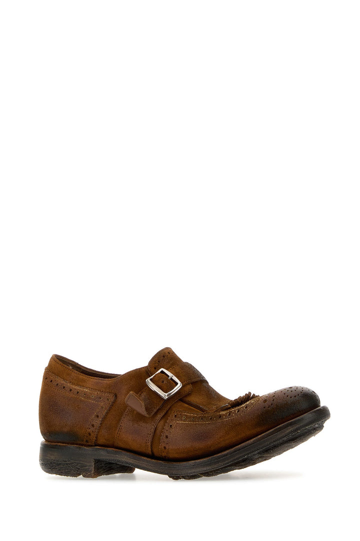 Caramel suede Shanghai W monk strap shoes