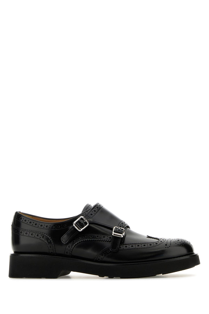 Black leather Lana L monk strap shoes