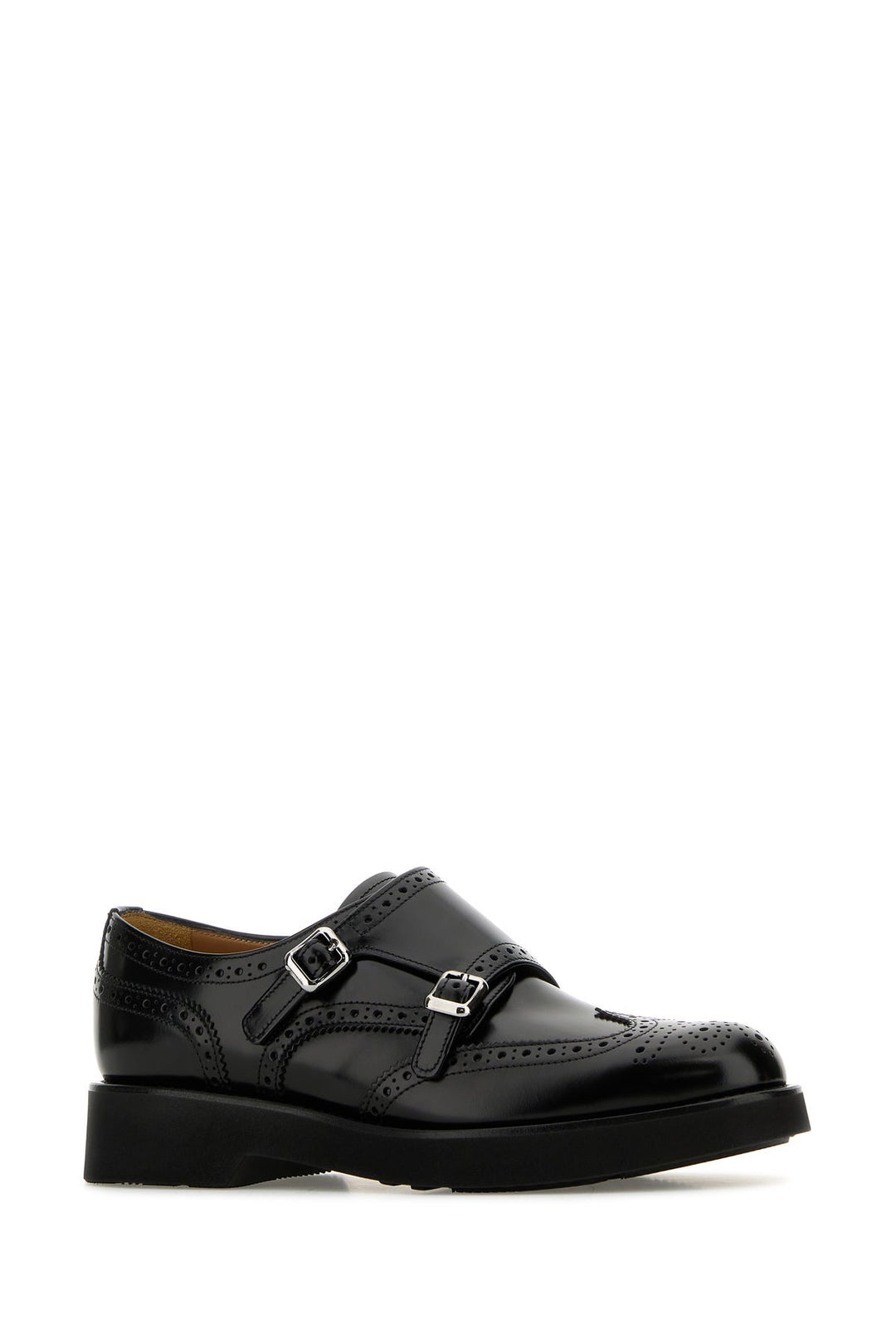 Black leather Lana L monk strap shoes