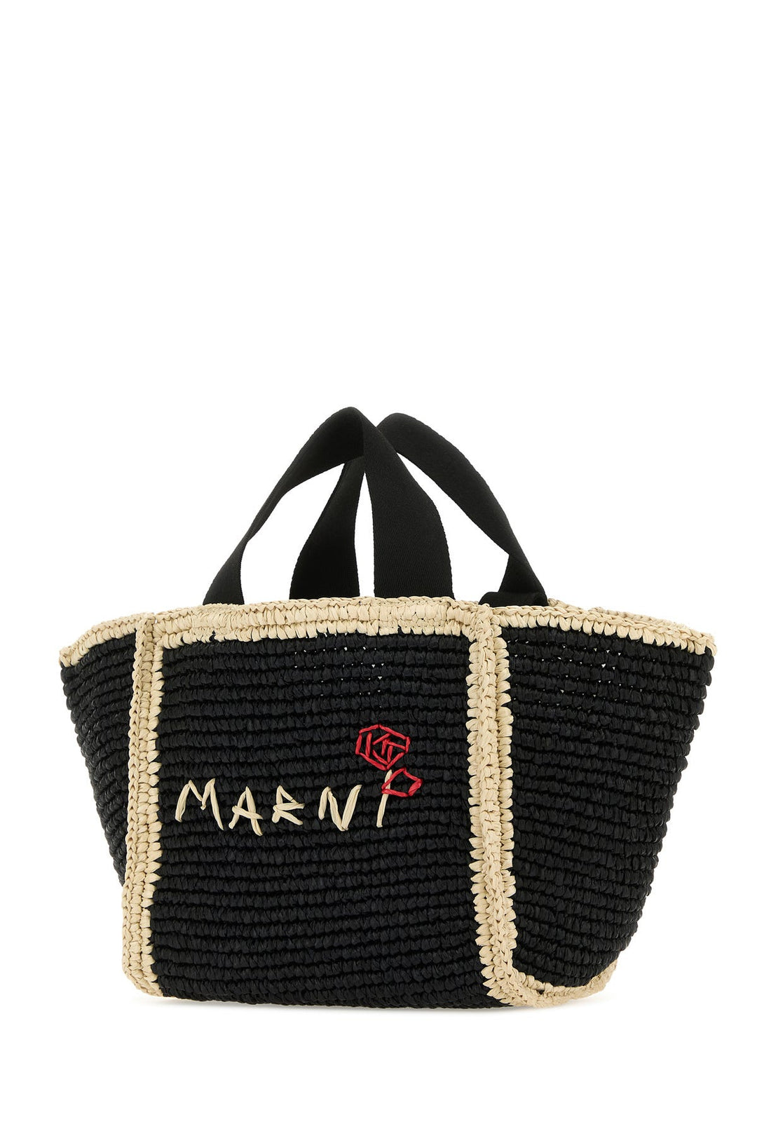 Black raffia shopping bag