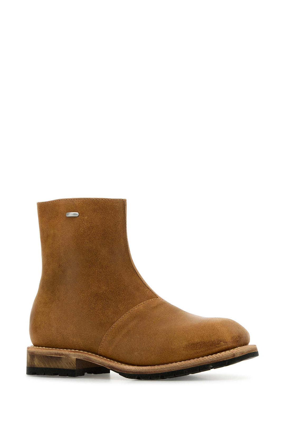 Camel leather Engine ankle boots