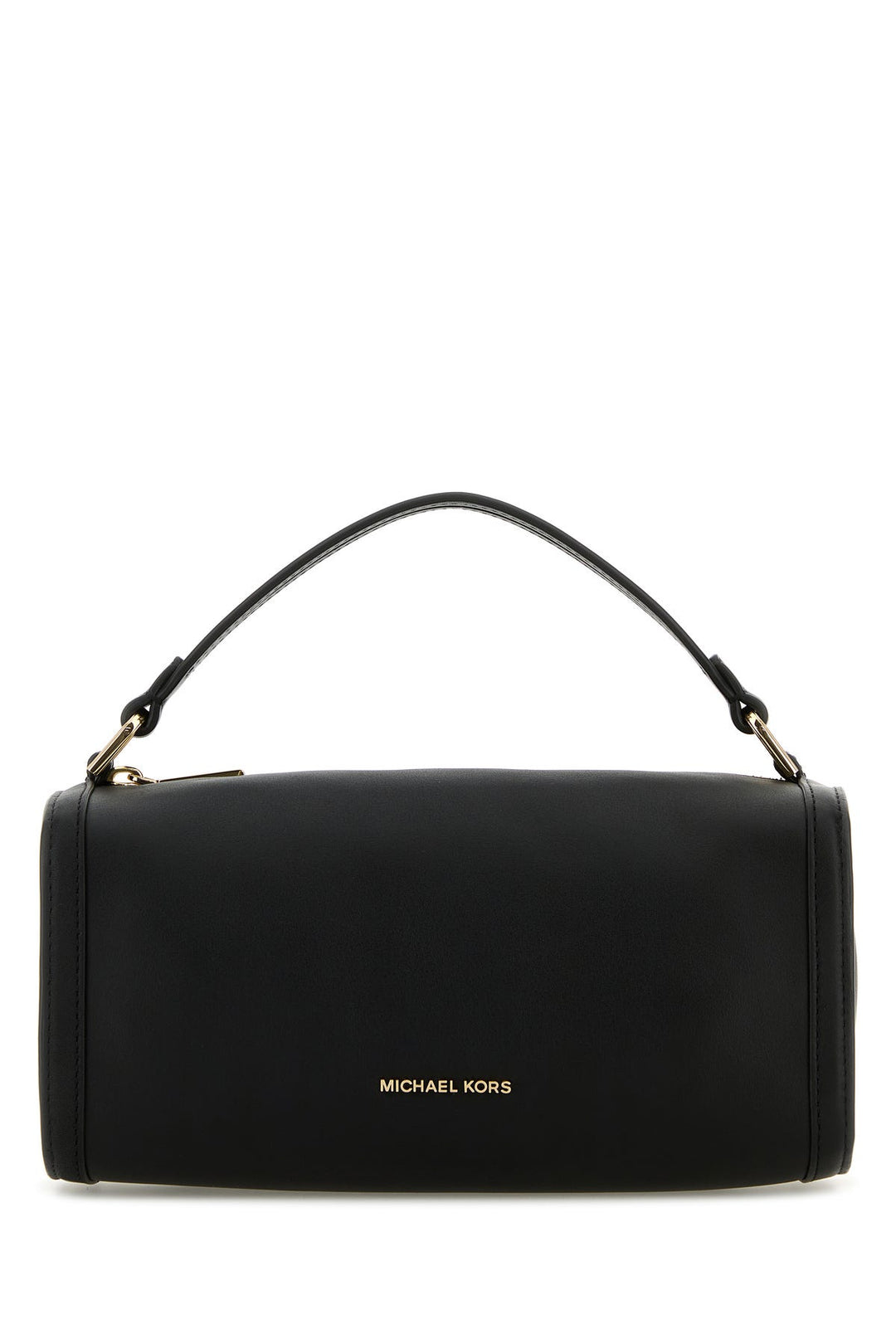 Black leather handbag