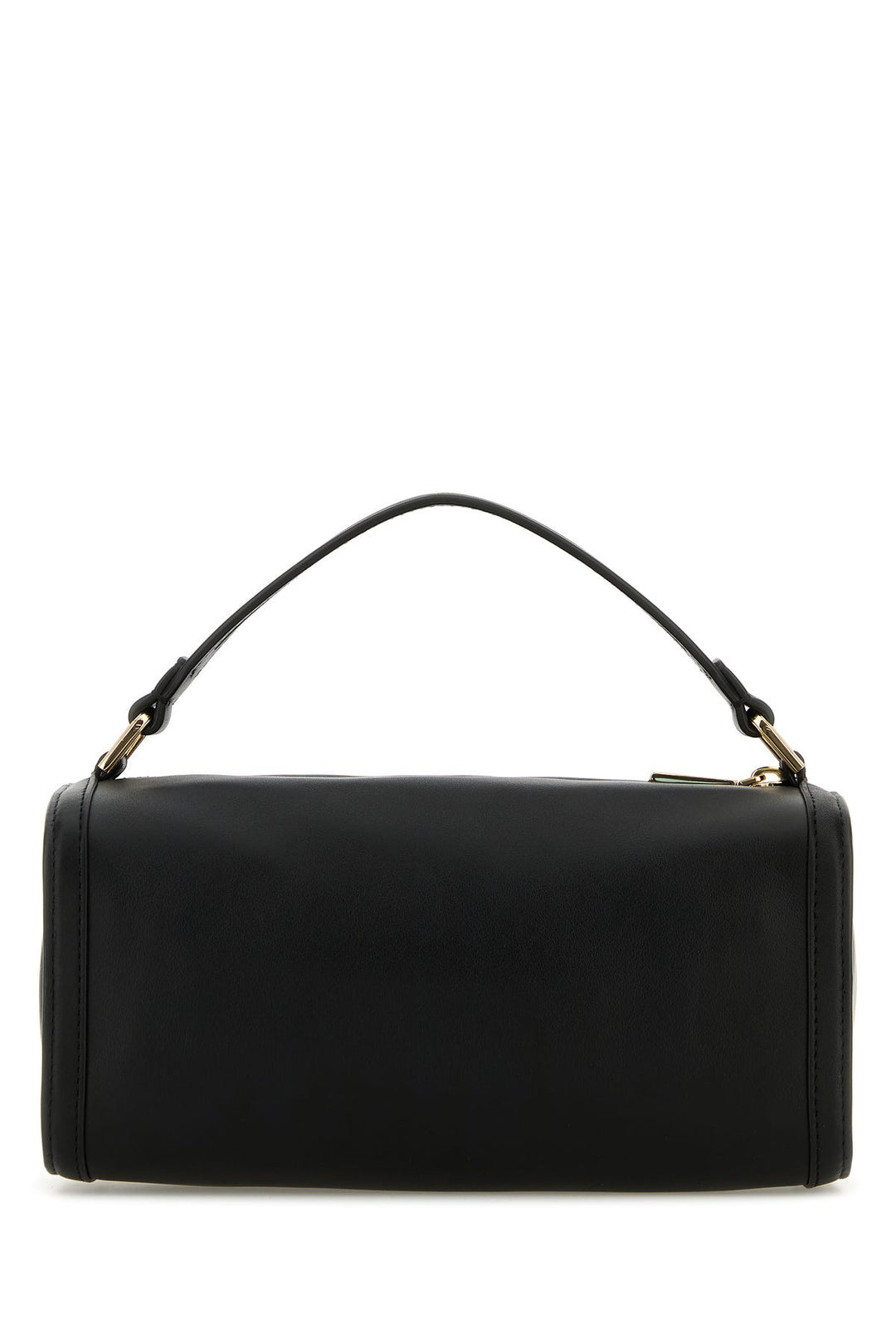 Black leather handbag