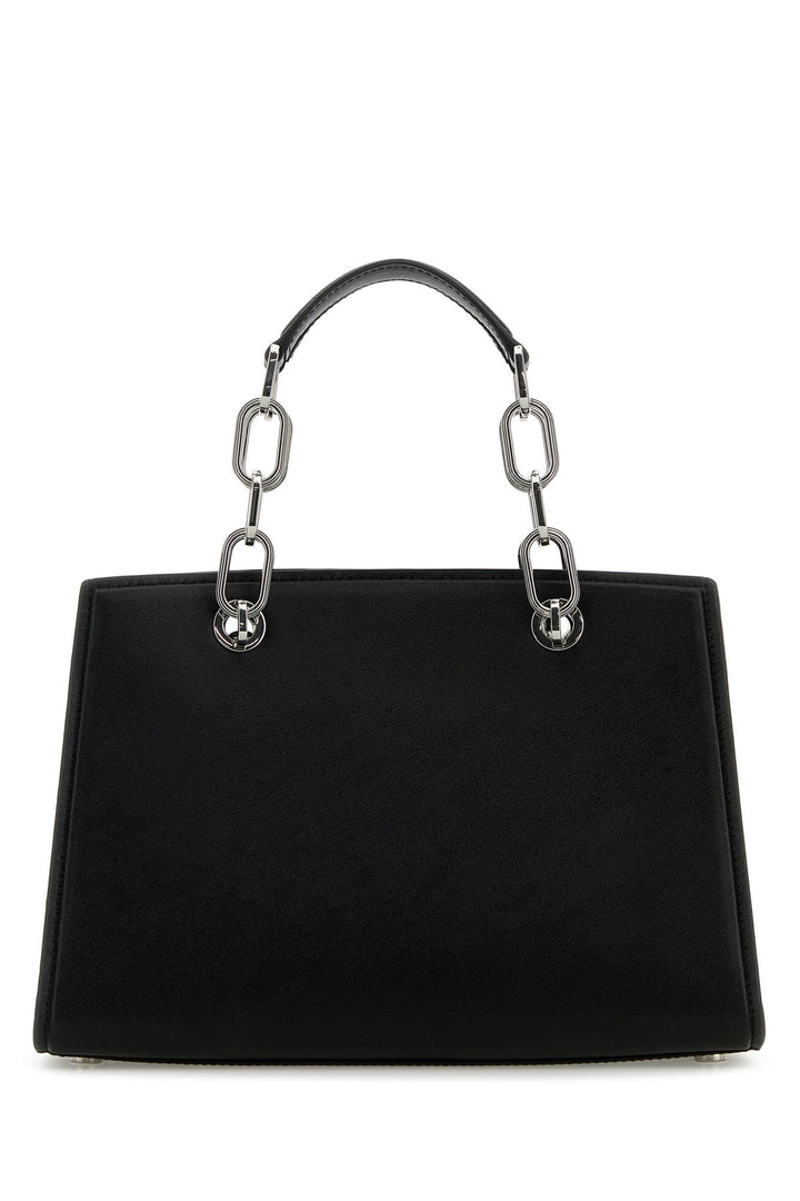 Black leather handbag