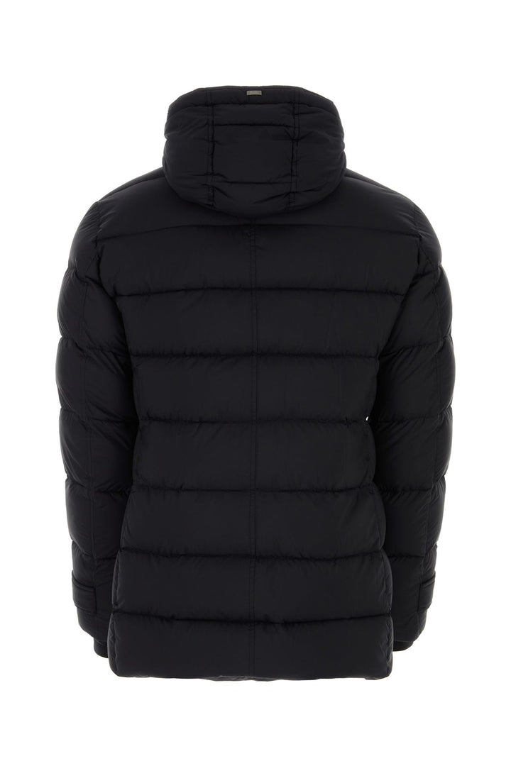 Black nylon down jacket