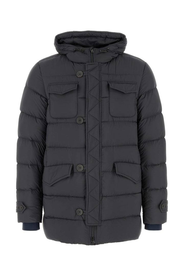 Dark grey nylon down jacket