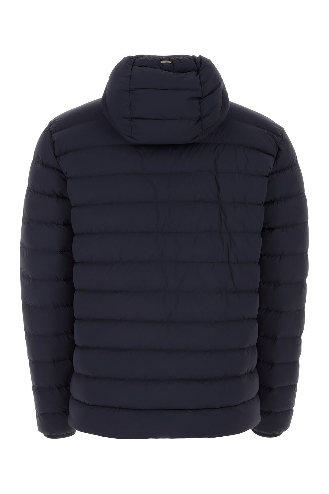 Navy blue stretch nylon down jacket