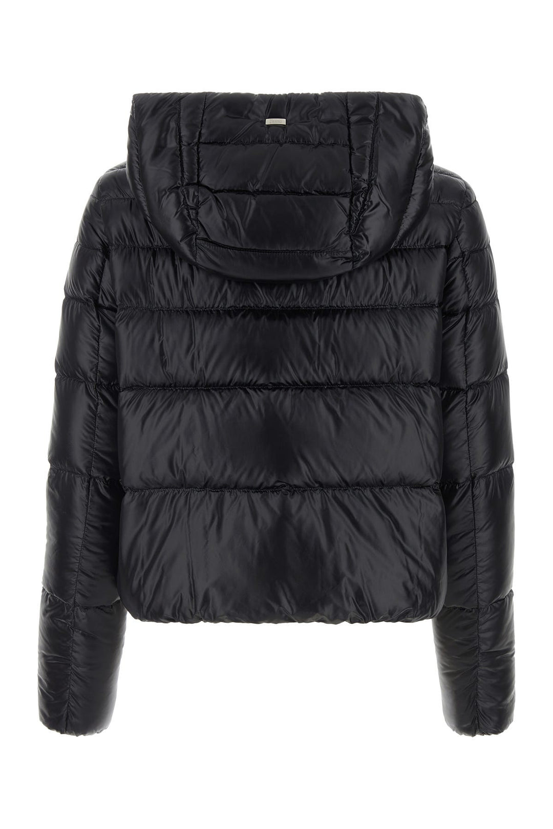 Black nylon down jacket