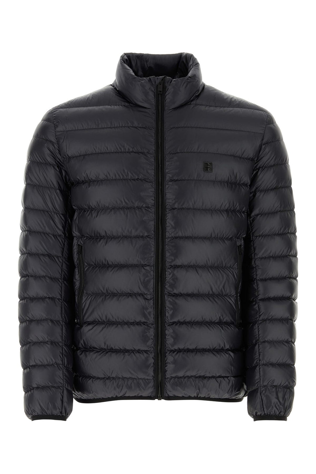 Black nylon down jacket