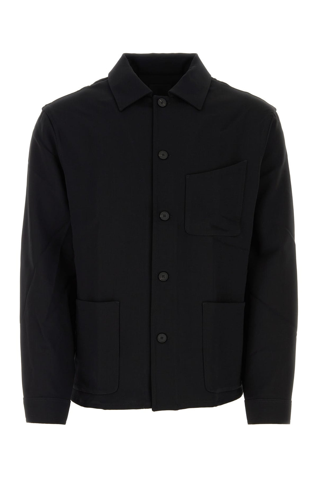 Black wool blend shirt