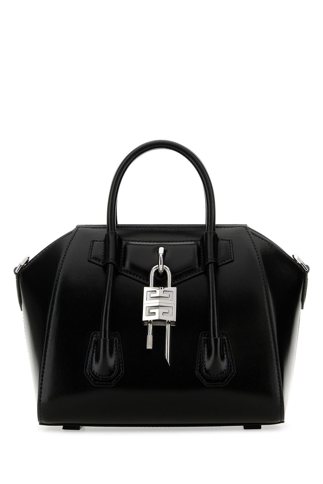 Black leather mini Antigona Lock handbag