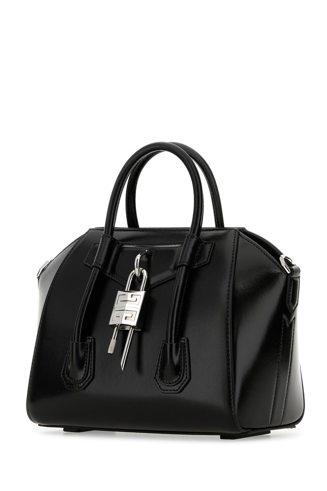 Black leather mini Antigona Lock handbag