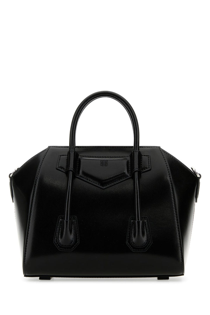 Black leather mini Antigona Lock handbag