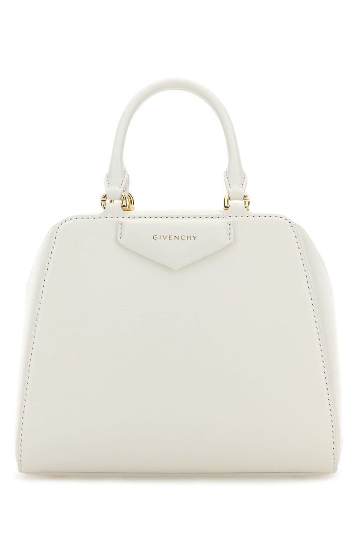 Ivory leather mini Antigona Cube handbag