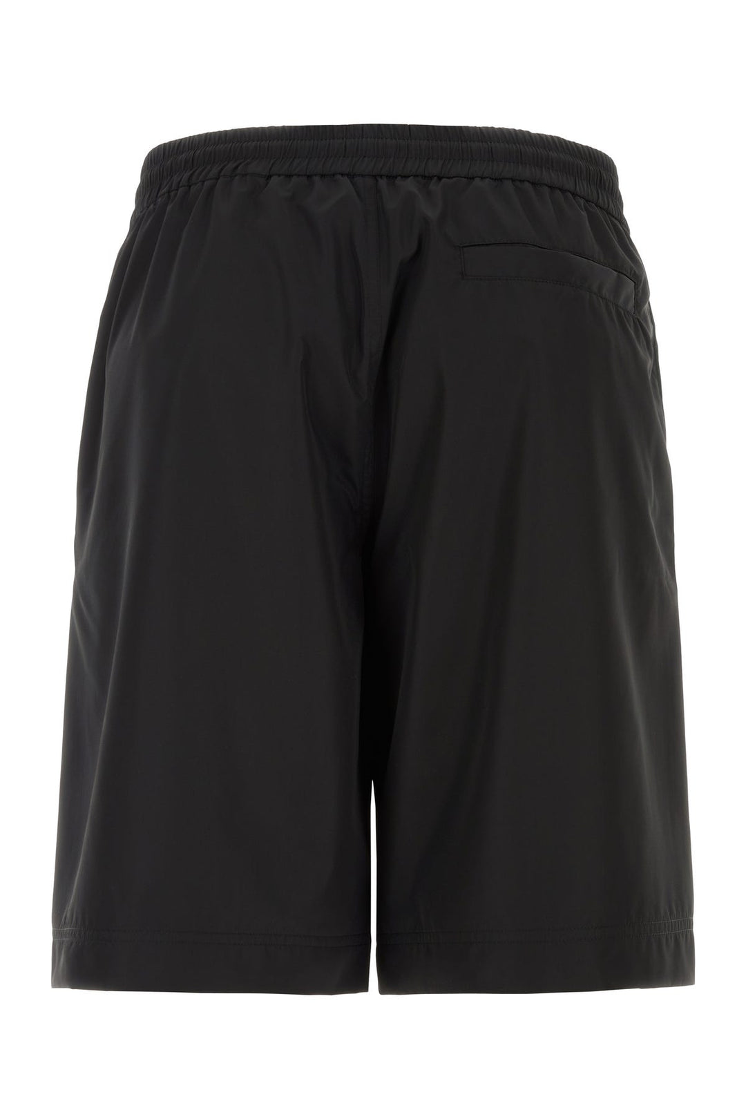 Black polyester bermuda shorts