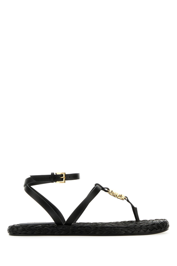 Black leather 4G Liquid sandals