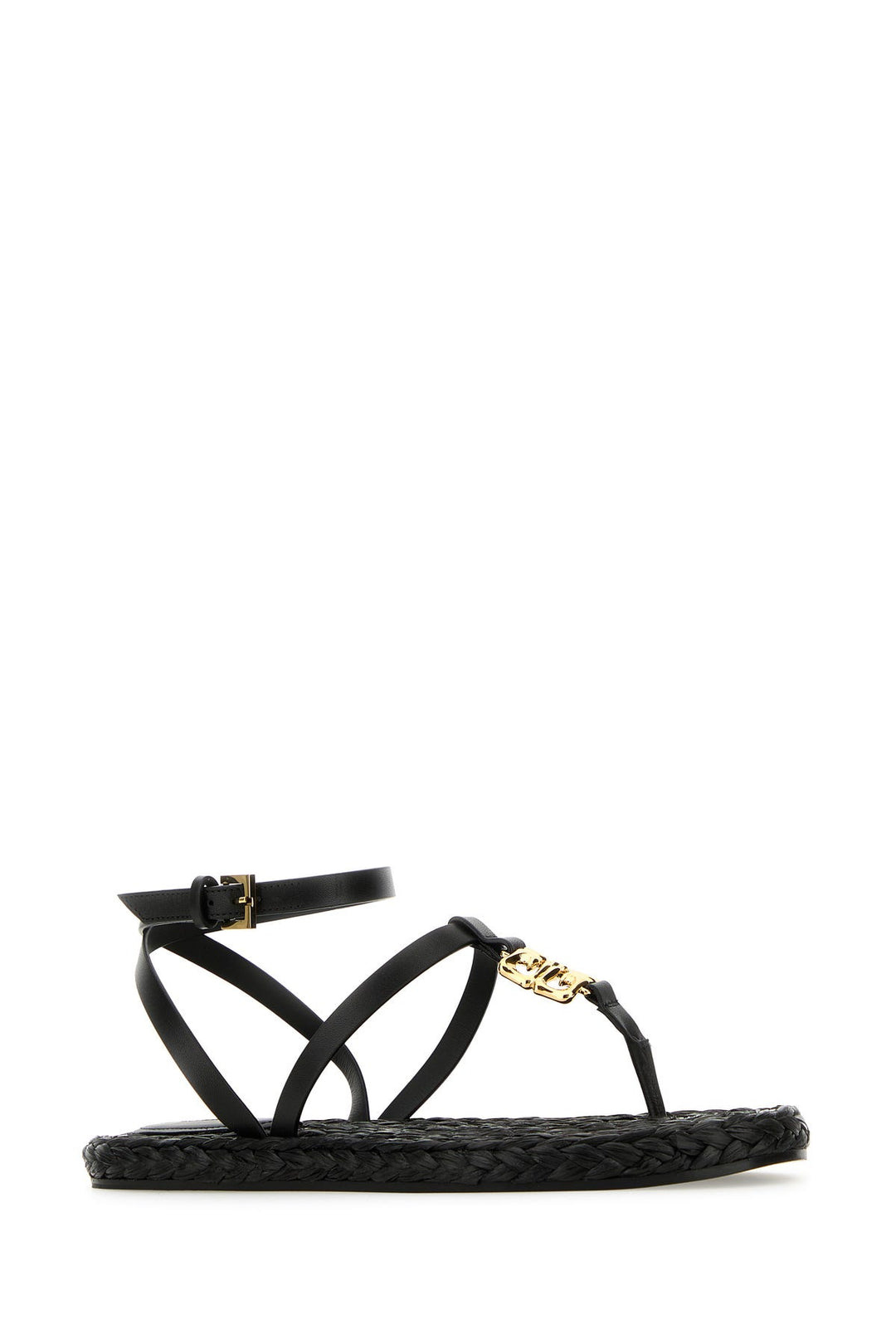 Black leather 4G Liquid sandals