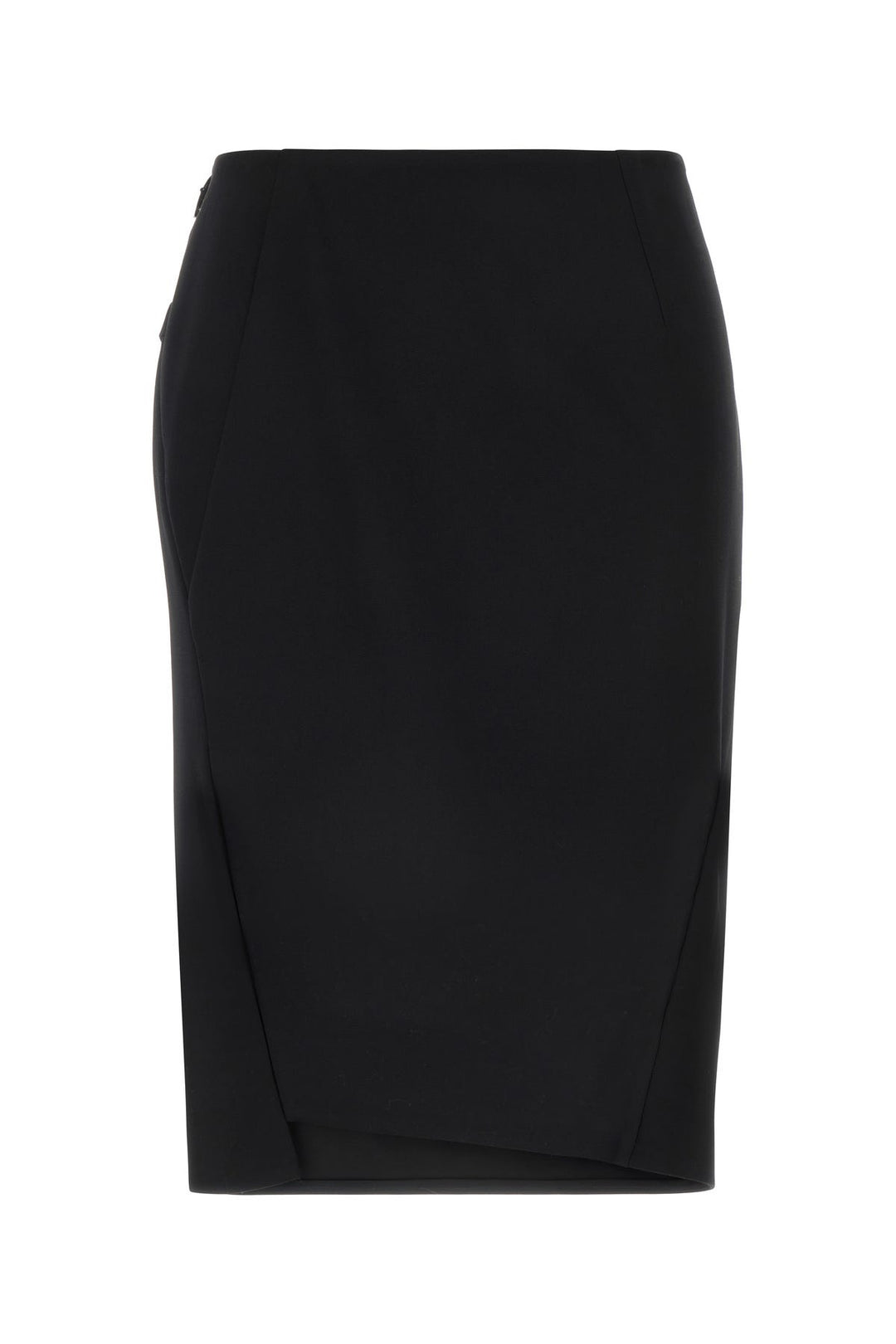 Black stretch wool skirt